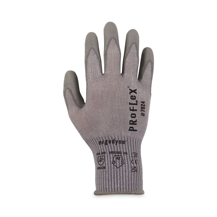 ergodyne® ProFlex 7024 ANSI A2 PU Coated CR Gloves, Gray, Large, Pair, Ships in 1-3 Business Days (EGO10404) 1 Pair