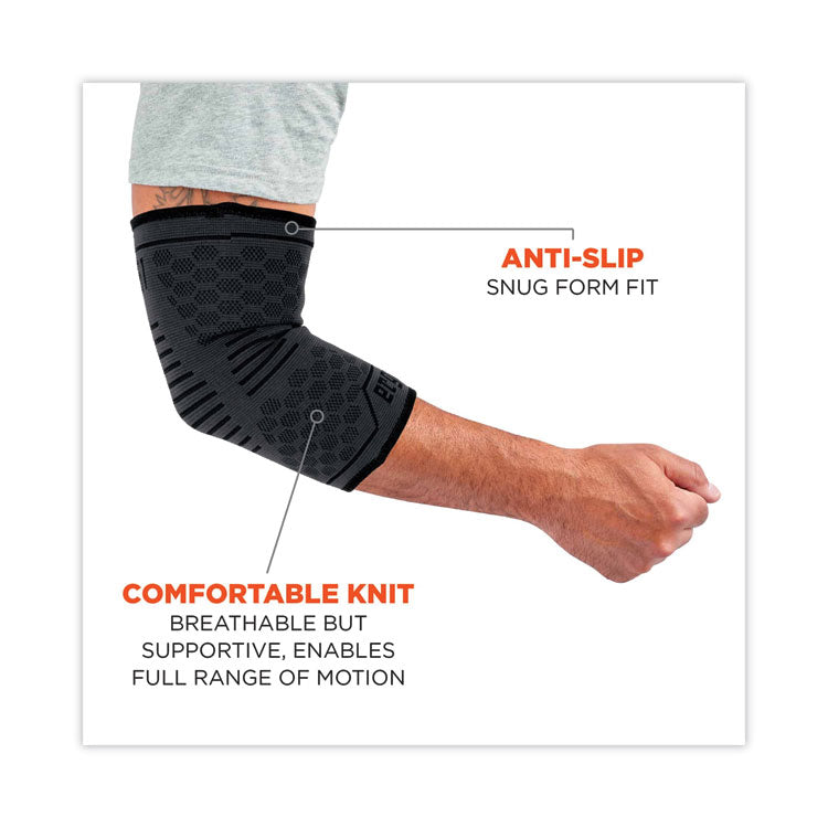 ergodyne® ProFlex 651 Elbow Compression Sleeve, Medium, Gray/Black, Ships in 1-3 Business Days (EGO16593) Each
