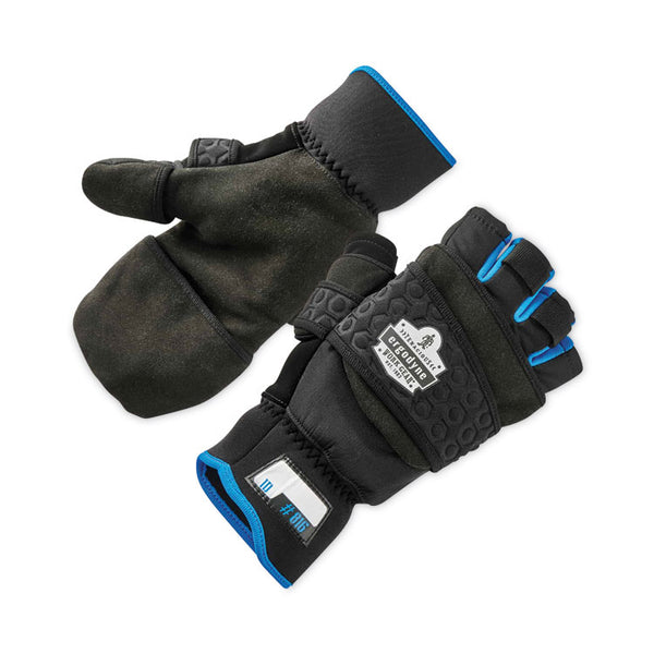 ergodyne® ProFlex 816 Thermal Flip-Top Gloves, Black, Medium, Pair, Ships in 1-3 Business Days (EGO17343) 1 Pair