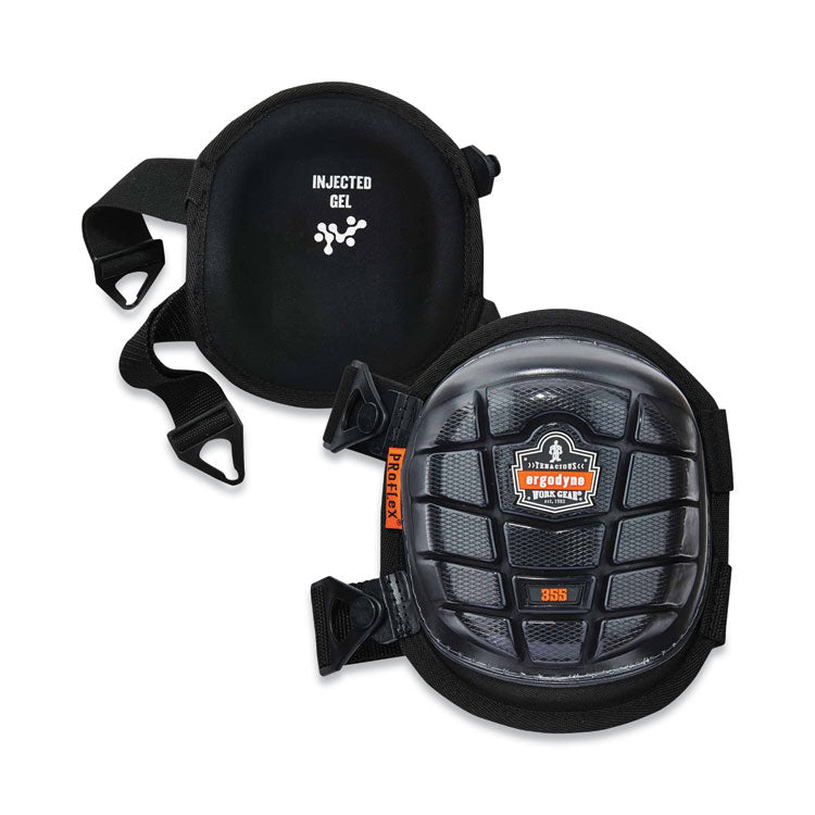 ergodyne® ProFlex 355 Injected Gel Knee Pads, Short Cap, Buckle Closure, One Size Fits Most, Black, Pair, Ships in 1-3 Business Days (EGO18455) 1 Pair