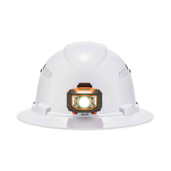 ergodyne® Skullerz 8973LED Class C Hard Hat Full Brim with LED Light, White, Ships in 1-3 Business Days (EGO60156)
