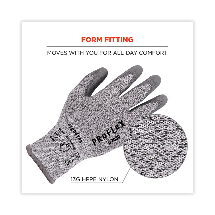 ergodyne® ProFlex 7030 ANSI A3 PU Coated CR Gloves, Gray, 2X-Large, 12 Pairs/Pack, Ships in 1-3 Business Days (EGO10456) Each