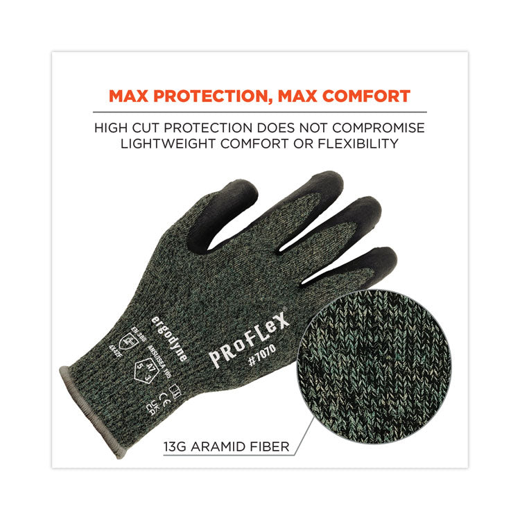 ergodyne® ProFlex 7070 ANSI A7 Nitrile Coated CR Gloves, Green, X-Large, Pair, Ships in 1-3 Business Days (EGO18045) 1 Pair