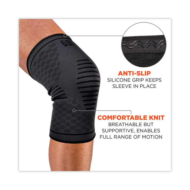 ergodyne® ProFlex 601 Knee Compression Sleeve, Small, Black, Ships in 1-3 Business Days (EGO16552) Each