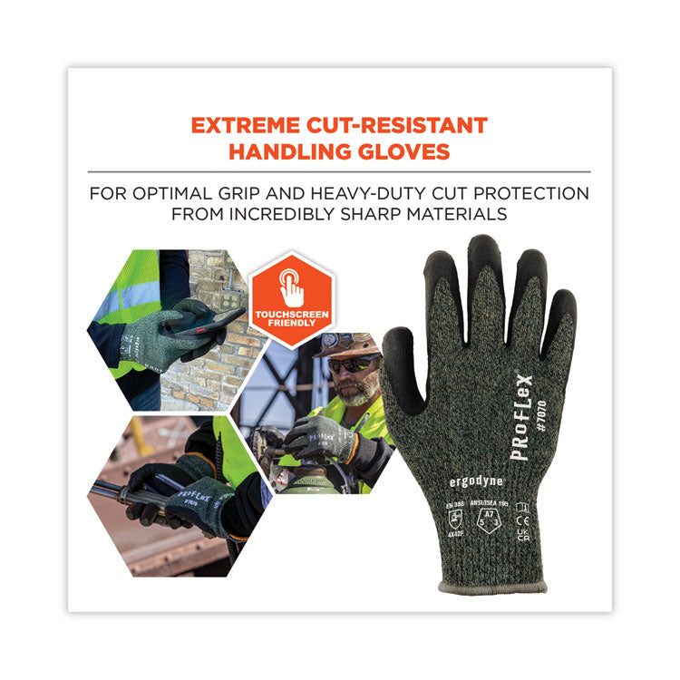 ergodyne® ProFlex 7070 ANSI A7 Nitrile Coated CR Gloves, Green, 2X-Large, Pair, Ships in 1-3 Business Days (EGO18046) 1 Pair