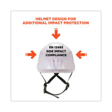 ergodyne® Skullerz 8975V Class C Safety Helmet w/8991 Visor Kit, Smoke Lens, 6-Pt Ratchet Suspension, White, Ships in 1-3 Business Days (EGO60220)