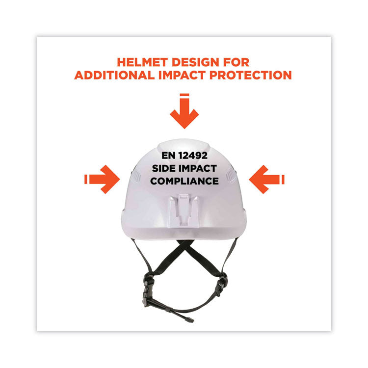ergodyne® Skullerz 8975V Class C Safety Helmet w/8991 Visor Kit, Smoke Lens, 6-Pt Ratchet Suspension, White, Ships in 1-3 Business Days (EGO60220) Each