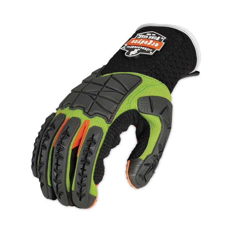 ergodyne® ProFlex 925F(x) Standard Dorsal Impact-Reducing Gloves, Black/Lime, Large, Pair, Ships in 1-3 Business Days (EGO17904) 1 Pair