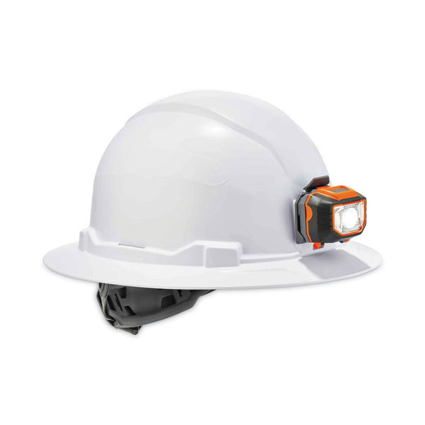ergodyne® Skullerz 8971LED Class E Hard Hat Full Brim with LED Light, White, Ships in 1-3 Business Days (EGO60152)