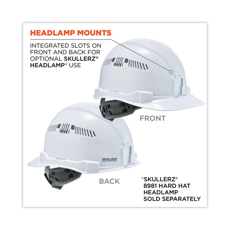 ergodyne® Skullerz 8972 Class C Hard Hat Cap Style, White, Ships in 1-3 Business Days (EGO60144) Each