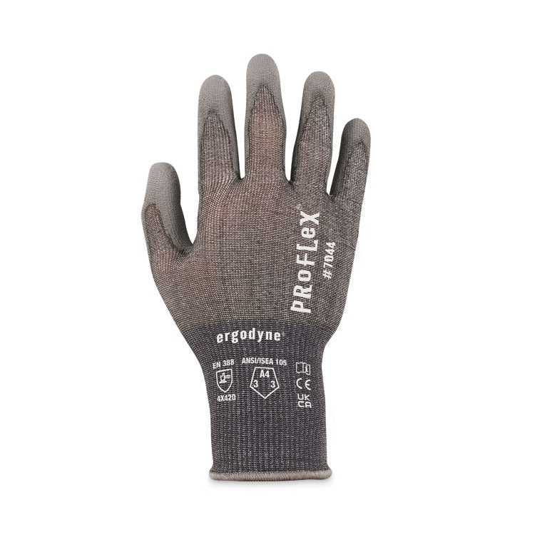 ergodyne® ProFlex 7044 ANSI A4 PU Coated CR Gloves, Gray, X-Large, 12 Pairs/Pack, Ships in 1-3 Business Days (EGO10485) Each