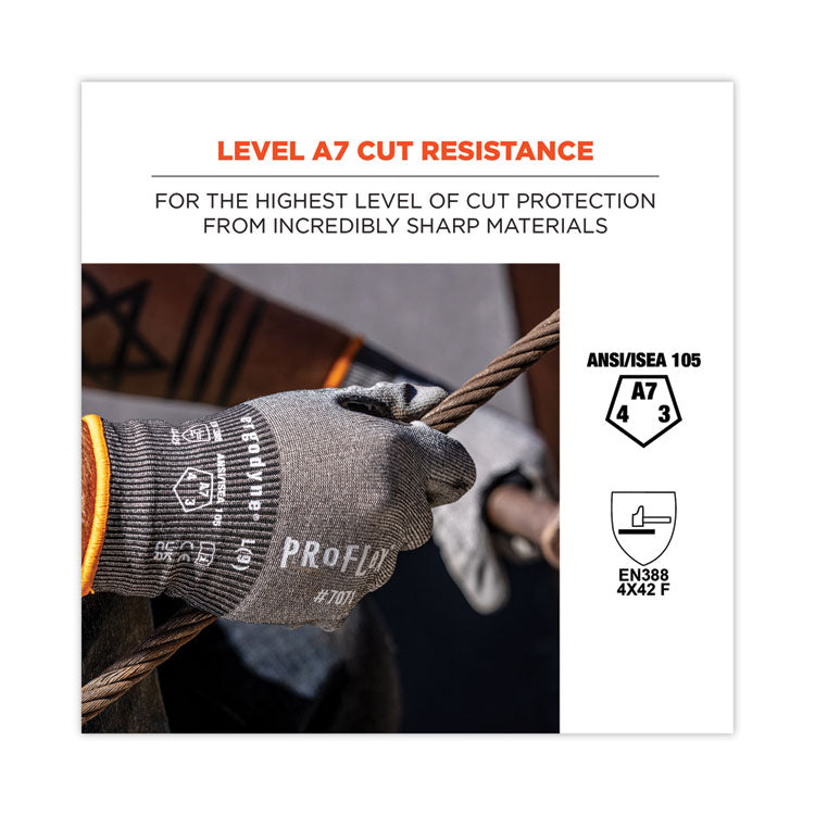 ergodyne® ProFlex 7071 ANSI A7 PU Coated CR Gloves, Gray, Large, 12 Pairs/Pack, Ships in 1-3 Business Days (EGO18064) Each