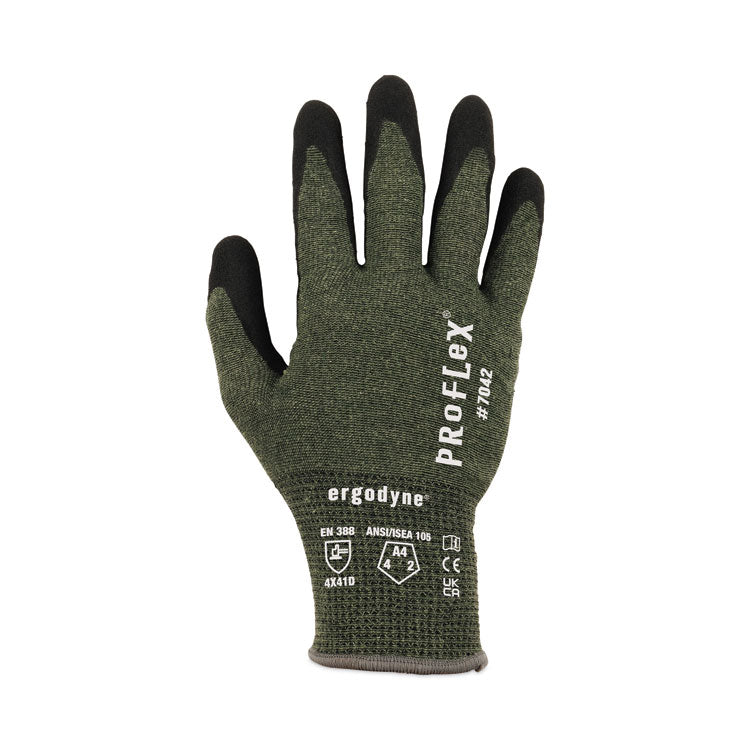 ergodyne® ProFlex 7042 ANSI A4 Nitrile-Coated CR Gloves, Green, Large, 12 Pairs/Pack, Ships in 1-3 Business Days (EGO10334) Each