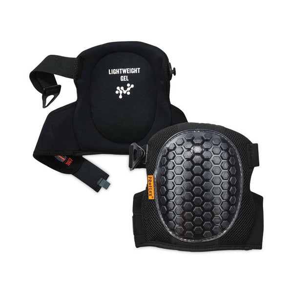 ergodyne® ProFlex 367 Lightweight Gel Knee Pads, Round Cap, Hook and Loop Closure, One Size, Black, Pair, Ships in 1-3 Business Days (EGO18467) 1 Pair