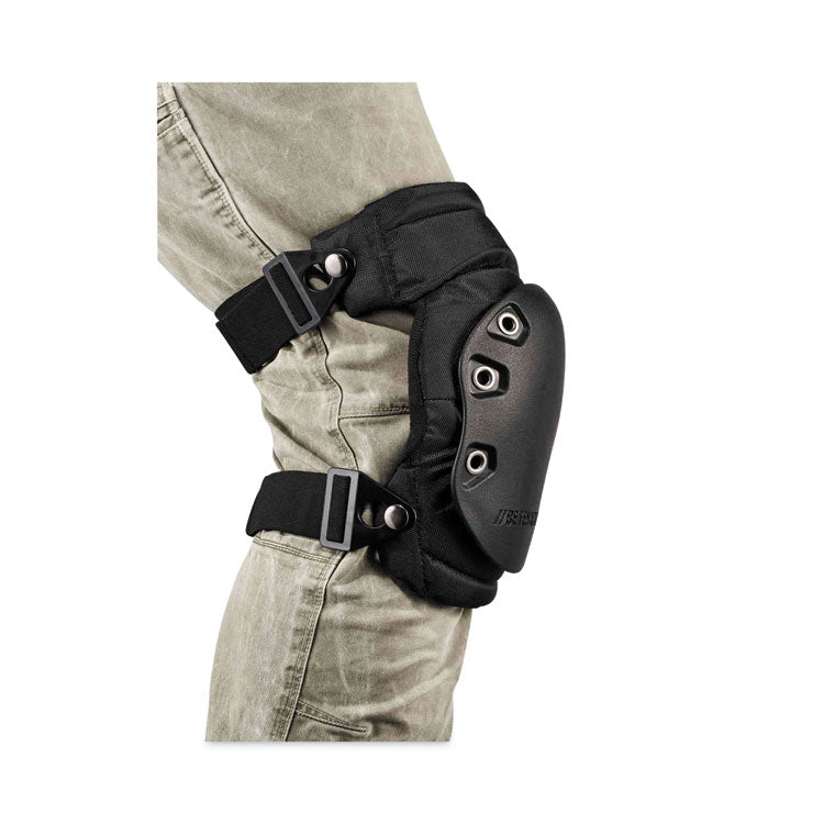 ergodyne® ProFlex 435 Hinged Gel Knee Pad With Buckles, Hard Cap, Buckle Closure, One Size, Black, Pair, Ships in 1-3 Business Days (EGO18435) 1 Pair