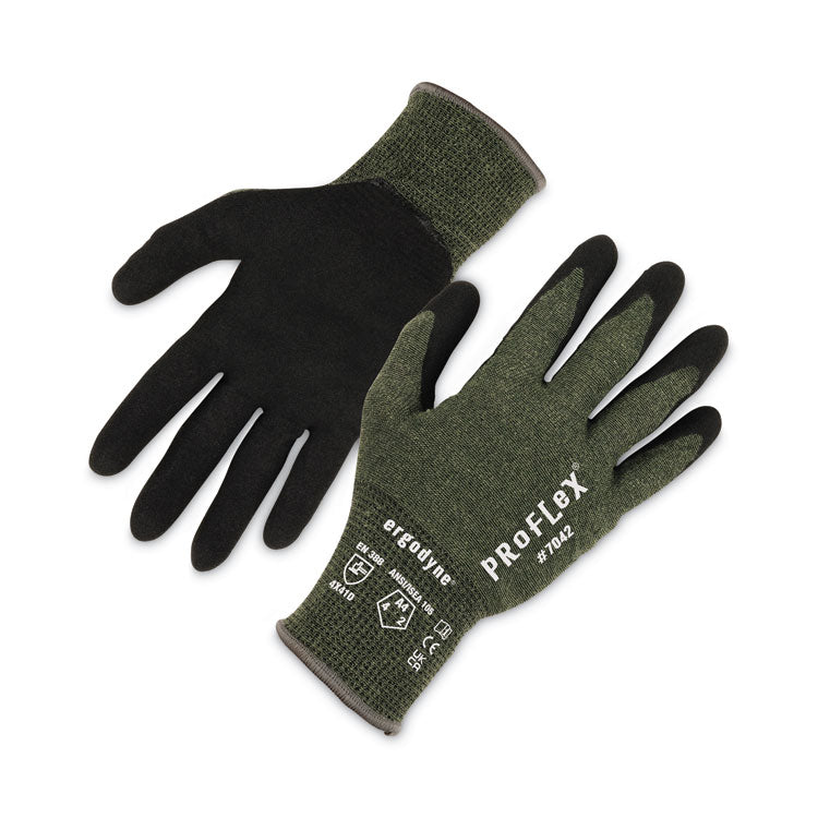 ergodyne® ProFlex 7042 ANSI A4 Nitrile-Coated CR Gloves, Green, 2X-Large, Pair, Ships in 1-3 Business Days (EGO10346) 1 Pair