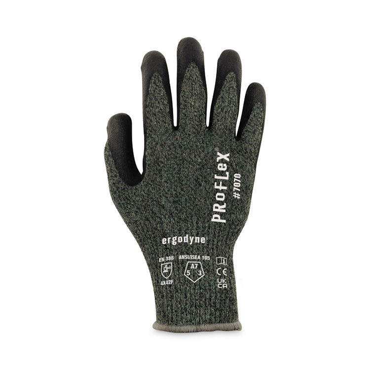 ergodyne® ProFlex 7070 ANSI A7 Nitrile Coated CR Gloves, Green, Large, Pair, Ships in 1-3 Business Days (EGO18044) 1 Pair