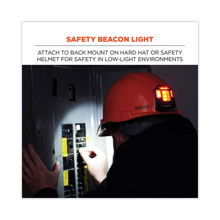 ergodyne® Skullerz 8993 Hard Hat Safety Light, 1.5 x 3 x 1.5, Black, Ships in 1-3 Business Days (EGO60214) Each