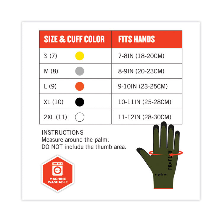ergodyne® ProFlex 7042 ANSI A4 Nitrile-Coated CR Gloves, Green, Small, 12 Pairs/Pack, Ships in 1-3 Business Days (EGO10332) Each