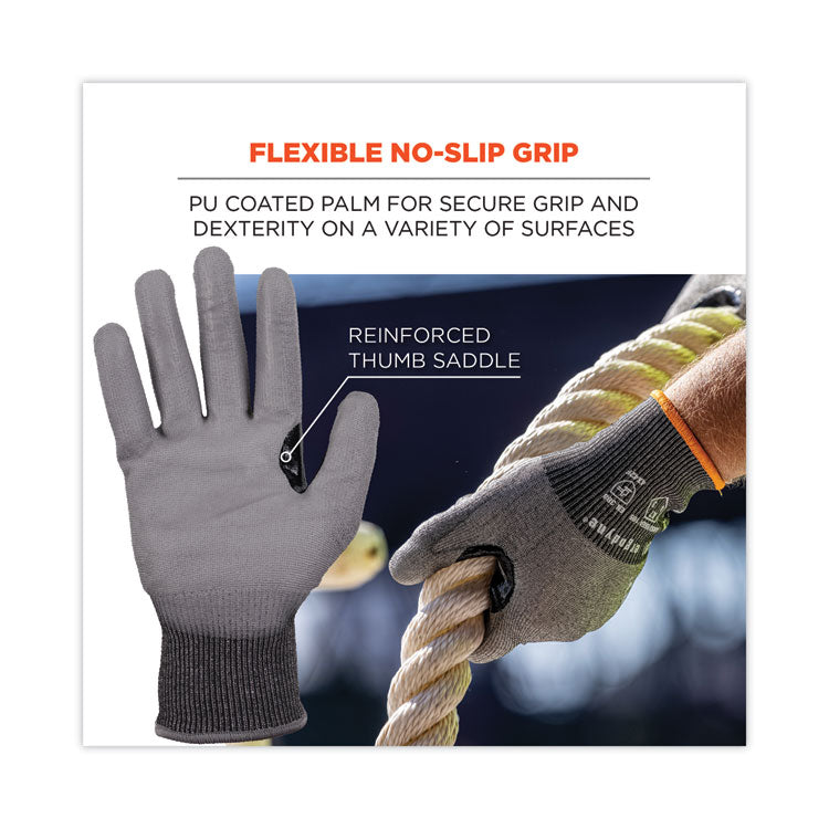 ergodyne® ProFlex 7071 ANSI A7 PU Coated CR Gloves, Gray, Small, 12 Pairs/Pack, Ships in 1-3 Business Days (EGO18062) Each