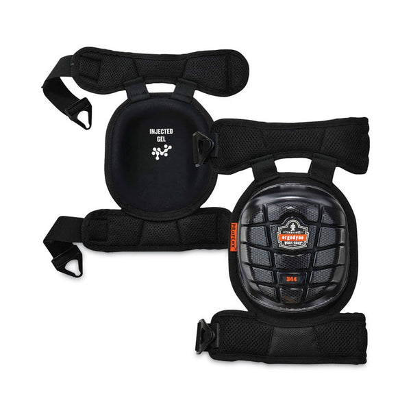 ergodyne® ProFlex 344 Injected Gel Knee Pads With Comfort Straps, Short Cap, Buckle Closure, Black, Pair, Ships in 1-3 Business Days (EGO18444) 1 Pair