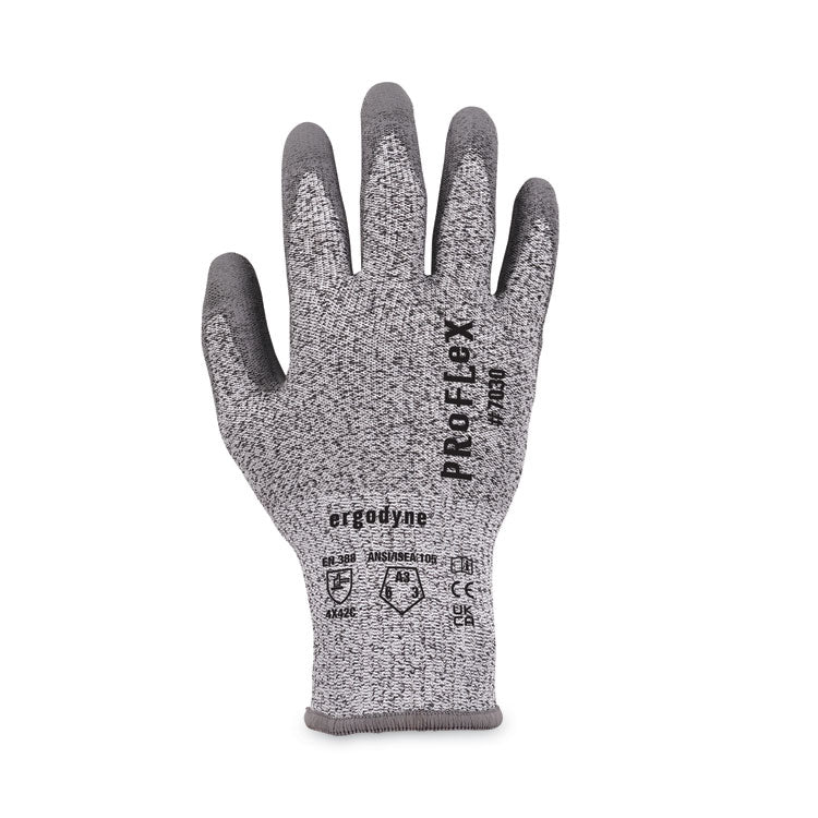 ergodyne® ProFlex 7030 ANSI A3 PU Coated CR Gloves, Gray, Large, 12 Pairs/Pack, Ships in 1-3 Business Days (EGO10454) Each
