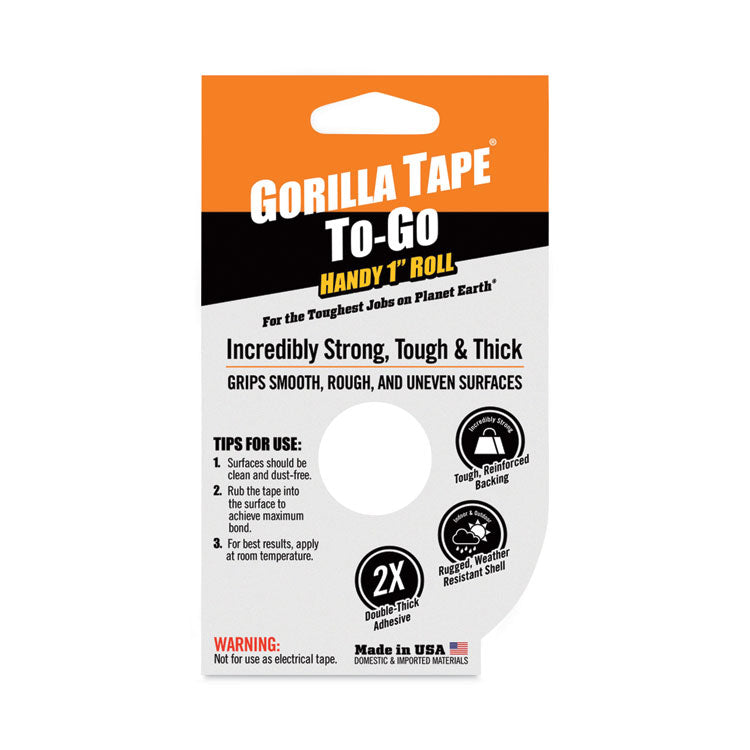 Gorilla® Gorilla Tape, 1.5" Core, 1" x 10 yds, Black (GOR6100109)