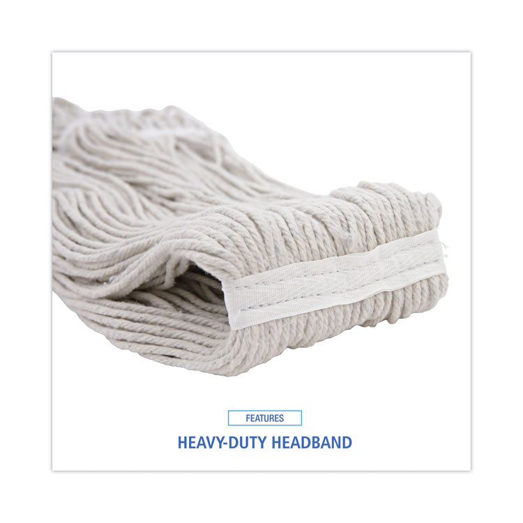 Boardwalk® Premium Cut-End Wet Mop Heads, Cotton, 20oz, White, 12/Carton (BWK220CCT)