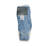 Boardwalk® Mop Head, Premium Standard Head, Cotton/Rayon Fiber, Medium, Blue, 12/Carton (BWK402BL)