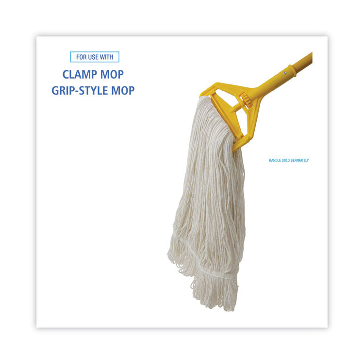 Boardwalk® Pro Loop Web/Tailband Wet Mop Head, Rayon, 24oz, White, 12/Carton (BWK424RCT)