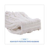 Boardwalk® Pro Loop Web/Tailband Wet Mop Head, Rayon, 24oz, White, 12/Carton (BWK424RCT)