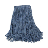 Boardwalk® Mop Head, Standard Head, Cotton/Synthetic Fiber, Cut-End, #20, Blue, 12/Carton (BWK2020B)