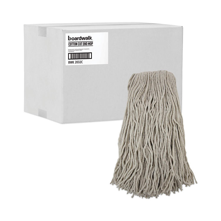 Boardwalk® Cut-End Wet Mop Head, Cotton, No. 32, White, 12/Carton (BWK2032CCT)