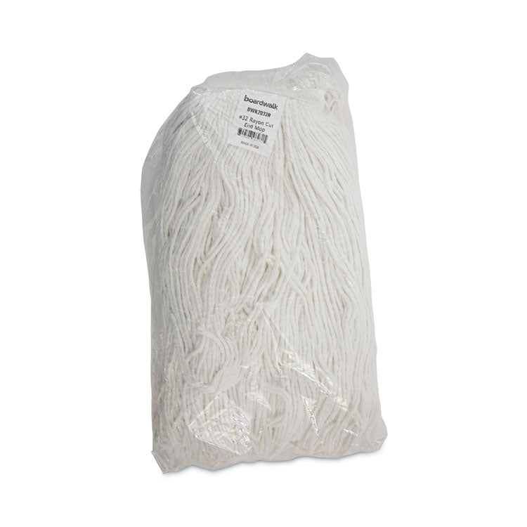 Boardwalk® Cut-End Wet Mop Head, Rayon, No. 32, White (BWK2032R) Each