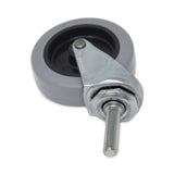 Rubbermaid® Commercial Replacement Bayonet-Stem Swivel Casters, Threaded Stem (0.26" x 2"), 3" Hard Urethane Wheel, Gray (SGSFG3530L10000) Each