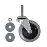 Rubbermaid® Commercial Replacement Bayonet-Stem Swivel Casters, Threaded Stem (0.26" x 2"), 3" Hard Urethane Wheel, Gray (SGSFG3530L10000) Each