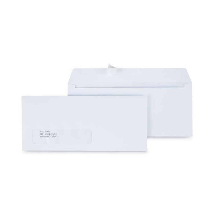 Universal® Peel Seal Strip Business Envelope, Address Window, #10, Square Flap, Self-Adhesive Closure, 4.13 x 9.5, White, 500/Box (UNV36005) Box of 500