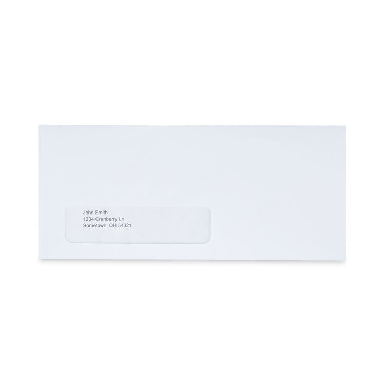 Universal® Peel Seal Strip Business Envelope, Address Window, #10, Square Flap, Self-Adhesive Closure, 4.13 x 9.5, White, 500/Box (UNV36005) Box of 500
