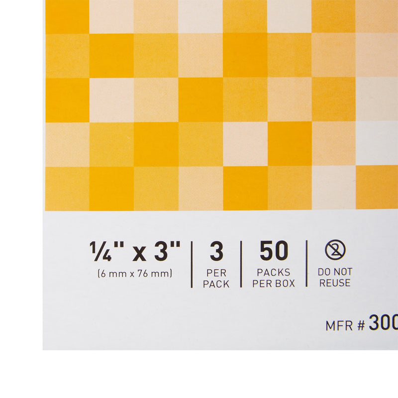 McKesson Skin Closure Strip 1/4 X 3 Inch Nonwoven Material Flexible Strip Tan (876300_BX) 50/BX