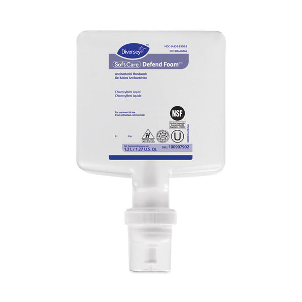 Diversey™ Soft Care Defend Foam Handwash, Fragrance-Free, 1.2 L Refill, 6/Carton (DVO100907902)