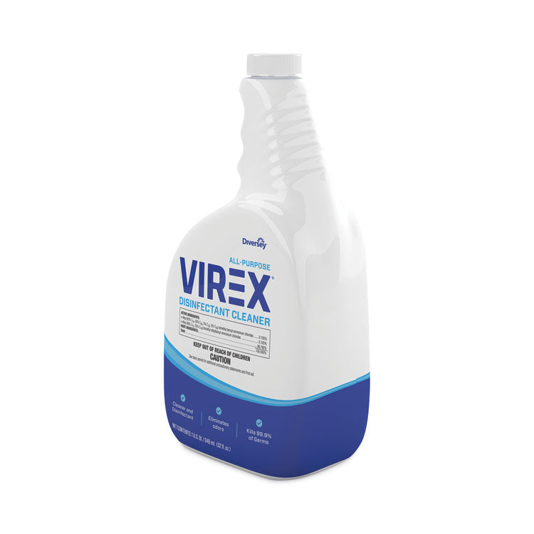 Diversey™ Virex All-Purpose Disinfectant Cleaner, Lemon Scent, 32 oz Spray Bottle, 4/Carton (DVOCBD540540)