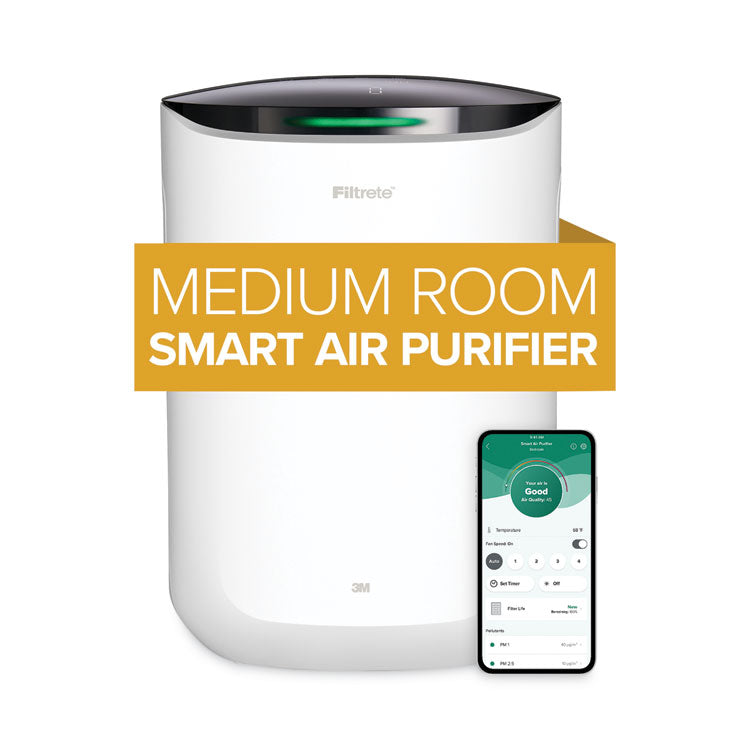 Filtrete™ Smart Medium Room Air Purifier, 150 sq ft Room Capacity, White (MMMFAPSC02N) Each