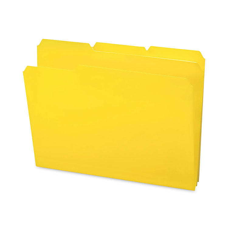 Smead™ Top Tab Poly Colored File Folders, 1/3-Cut Tabs: Assorted, Letter Size, 0.75" Expansion, Yellow, 24/Box (SMD10504)