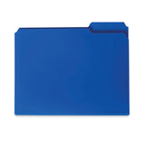 Smead™ Top Tab Poly Colored File Folders, 1/3-Cut Tabs: Assorted, Letter Size, 0.75" Expansion, Blue, 24/Box (SMD10503)