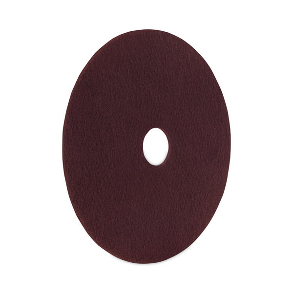 Boardwalk® Deep Scrub Pads, 20" Diameter, Maroon, 10/Carton (BWKSPP20)