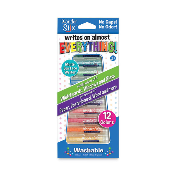 The Pencil Grip™ Wonder Stix, 3.75 x 0.2, Assorted Colors, 12/Pack (TPG637) Pack of 12
