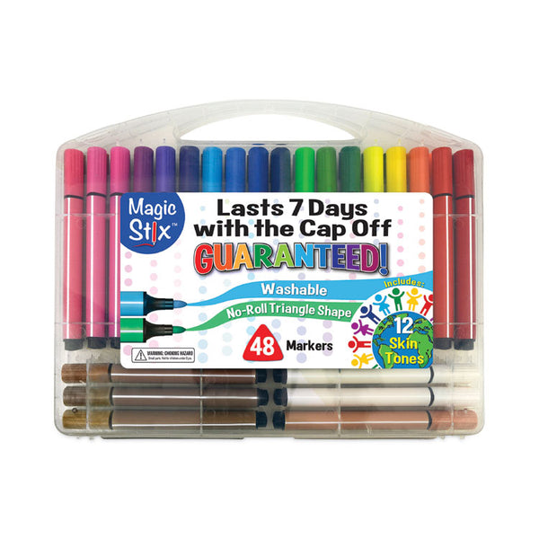 The Pencil Grip™ Magic Stix Markers, Fine Bullet Tip, Assorted Colors, 48/Pack (TPG390) Pack of 48