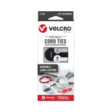 VELCRO® Brand Portable Cord Ties, (4) 3" x 0.25"/ (4) 5" x 0.38"/ (4) 7" x 0.5", Black/Gray/White, 12/Pack (VEK30816) Pack of 12