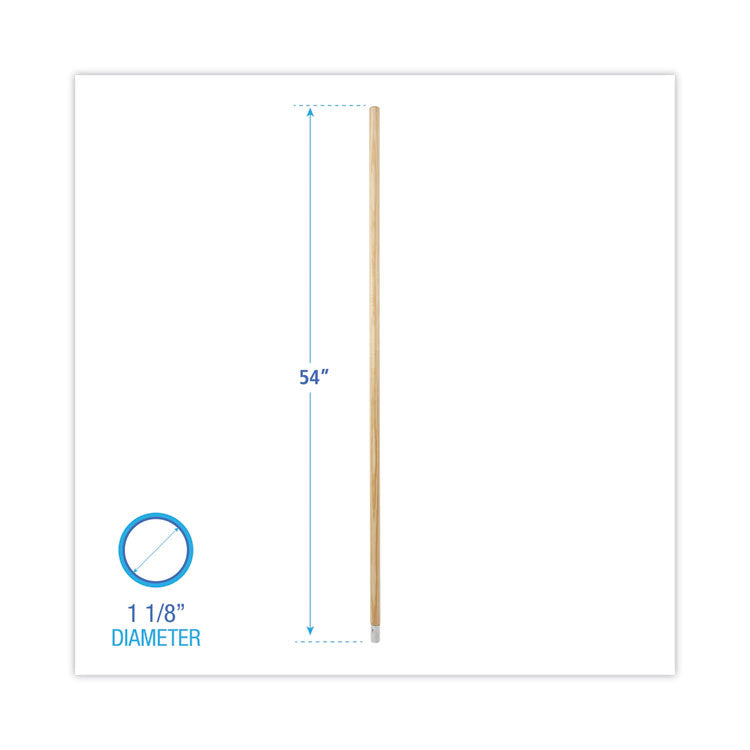 Boardwalk® Lie-Flat Screw-In Mop Handle, Lacquered Wood, 1.13" dia x 54", Natural (BWK833)