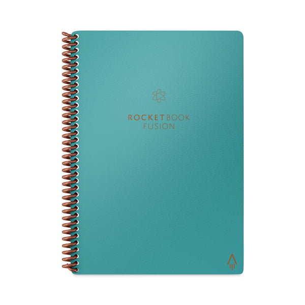 Rocketbook Fusion Smart Notebook, Seven Assorted Page Formats, Teal Cover, (21) 8.8 x 6 Sheets (RKBEVRFERCCCEFR) Each